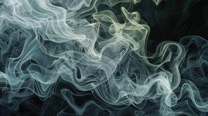 Obraz premium Smoke trails in intricate organic designs, mysterious and elegant, digital illustration