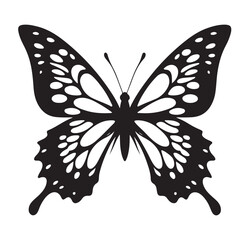 Flying Butterfly Vector Silhouette. Beauty Butterfly Vector icon design