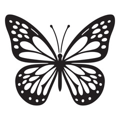 Flying Butterfly Vector Silhouette. Beauty Butterfly Vector icon design