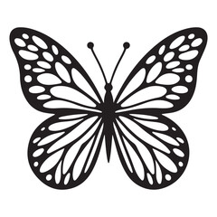 Flying Butterfly Vector Silhouette. Beauty Butterfly Vector icon design