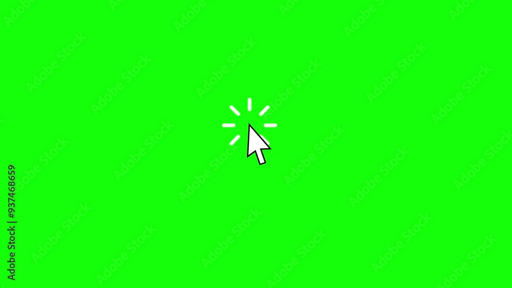 Wall mural cursor click animated cursor and hand greenscreen 4k