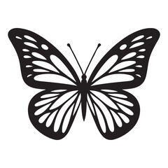 Flying Butterfly Vector Silhouette. Beauty Butterfly Vector icon design