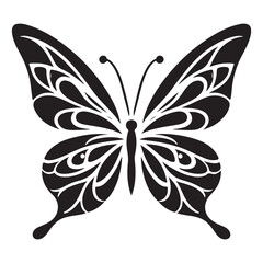 Flying Butterfly Vector Silhouette. Beauty Butterfly Vector icon design