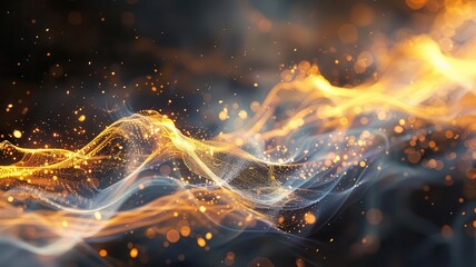 Obraz premium Streams of light creating abstract organic designs, lively and dynamic, 3D render