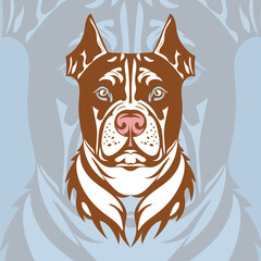 Pitbull Dog - Fierce and Strong Vector Illustration