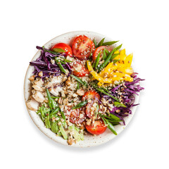 A vibrant mix of fresh, seasonal fruits like berries, apples, and oranges, offering a naturally sweet and nutritious snack full of vitamins and fiber.