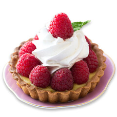 raspberry cheesecake with cream and raspberry, A moist, fluffy strawberry cupcake bursting with fresh berry flavor and topped with a swirl of creamy, strawberry-infused frosting. 