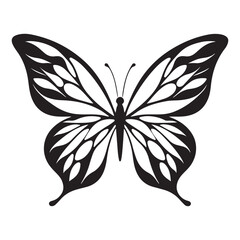 Flying Butterfly Vector Silhouette. Beauty Butterfly Vector icon design