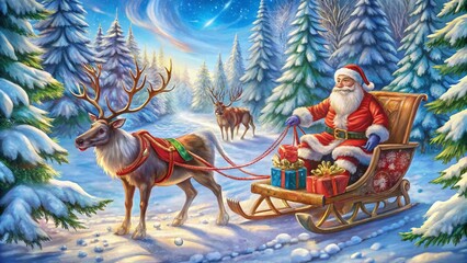 santa claus in the sleigh