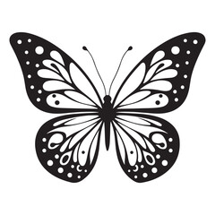 Flying Butterfly Vector Silhouette. Beauty Butterfly Vector icon design