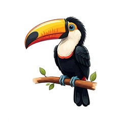 Obraz premium Vibrant Toucan Perched on a Branch