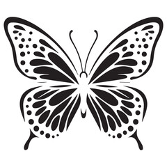 Flying Butterfly Vector Silhouette. Beauty Butterfly Vector icon design
