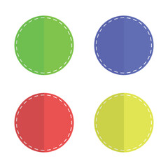 Round empty frame with dotted cut line. Vector