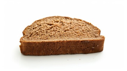 Slice of Whole Wheat Bread Isolated on White Background