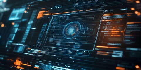 Fototapeta premium a forensic software interface, timeline reconstruction of digital activities, piecing together cyber crimes