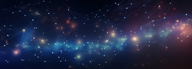Obraz premium Abstract Network with Glowing Nodes and Lines