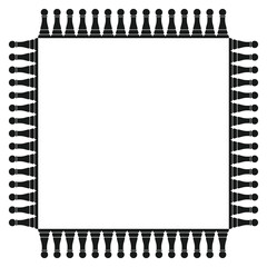 Decorative chess frame template isolated background. Vector
