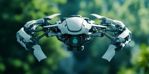 a hybrid robot, combining aerial and ground capabilities, innovative design for versatile applications