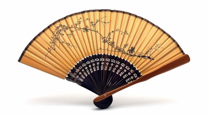 chinese hand fan isolated on white background