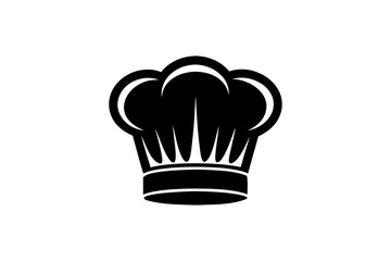 Minimalist chef hat icon style silhouette vector illustration: Chef Service Logo Icon design.
