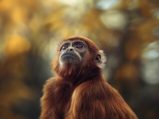 Obraz premium Portrait of a Tropical Spider Monkey, Close Up in Natural Surroundings