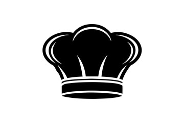 Minimalist chef hat icon style silhouette vector illustration: Chef Service Logo Icon design.