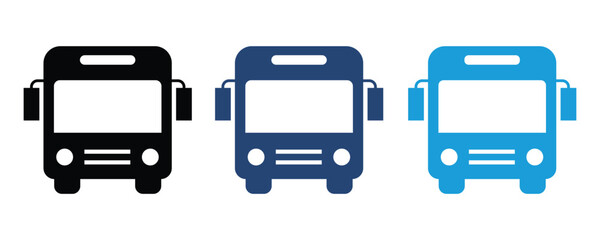 Bus icon set. bus vector icon, School bus icon logo vector template, Education icon concepts, transport symbol, isolated in white background. © Charles stockio