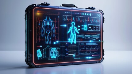 digital medical box isolated on white background