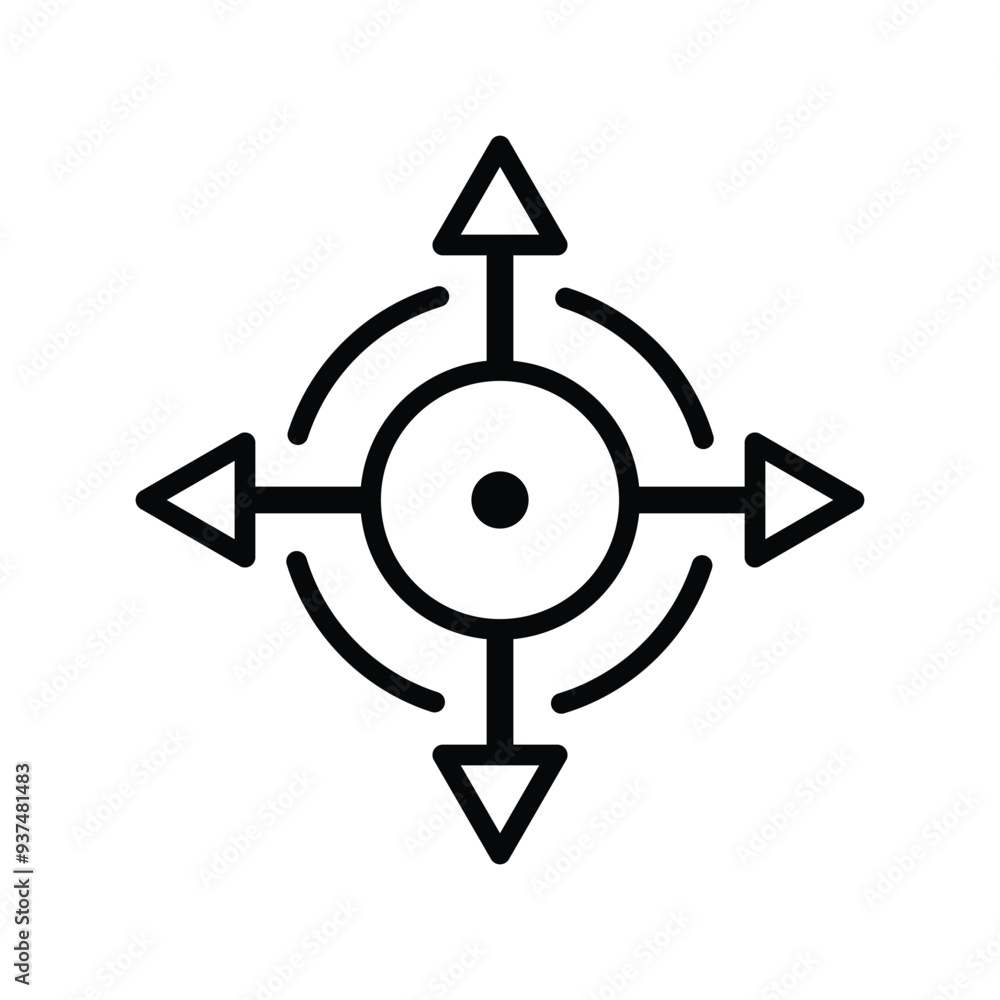 Poster track live location, target current location vector icon in line style, navigation icon vector, isol