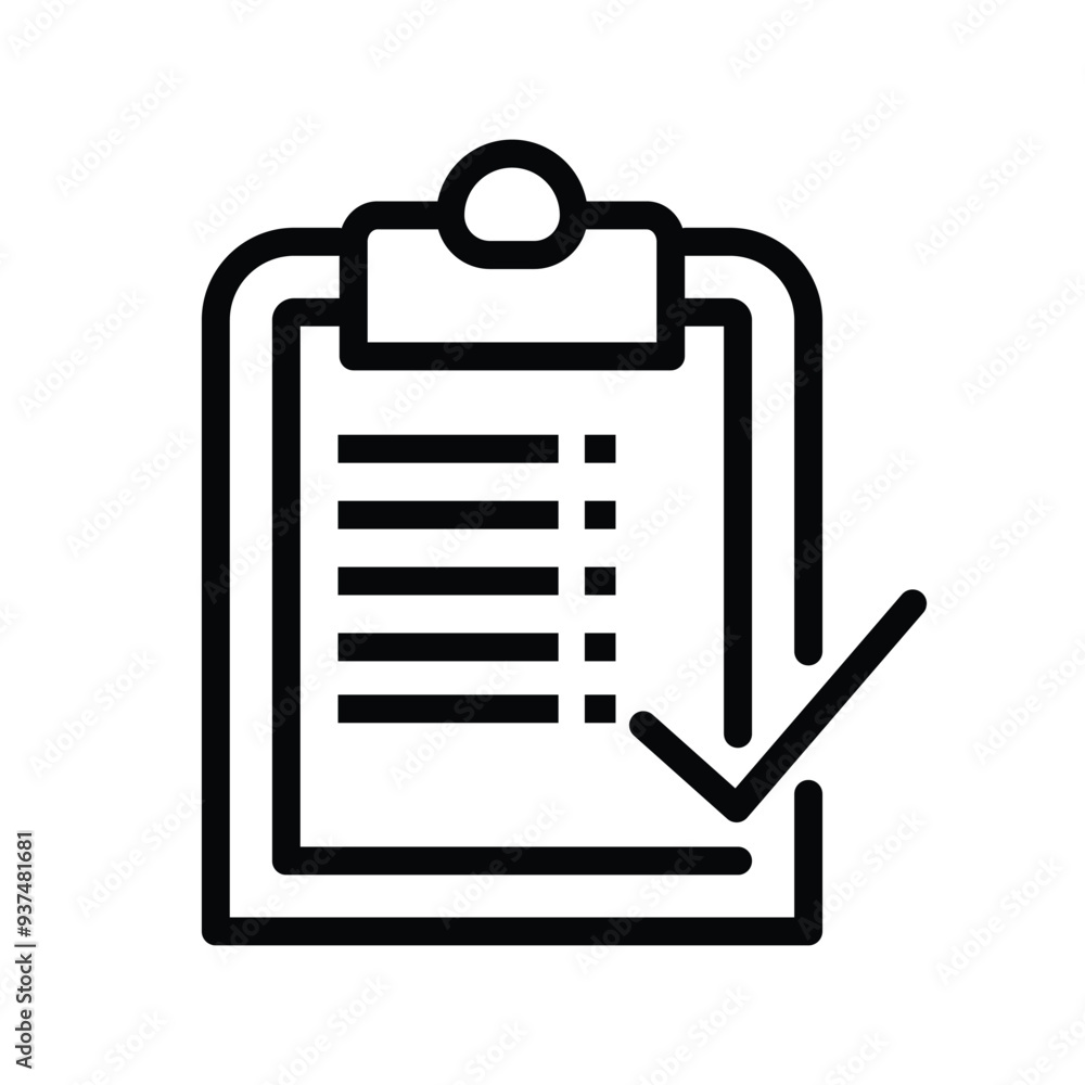Poster audit icon. accept document icon, summary done vector sign. qualification paper with tick mark. stoc