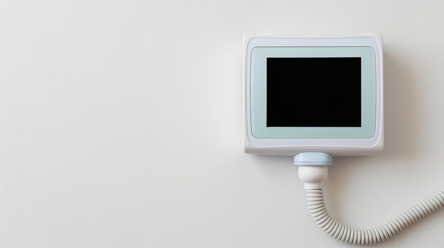 Digital spirometer with blank screen isolated on white background