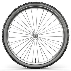 Fototapeta premium Bike wheel on blurred background.