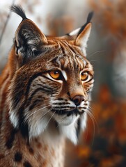 Fototapeta premium Iberian Lynx in Forest, Majestic Wild Cat, Wildlife Photography
