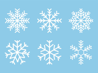 Snowflake icon collection. Christmas snowflake icon collection. Snow winter set of elements. Snowflakes template. vector illustration.