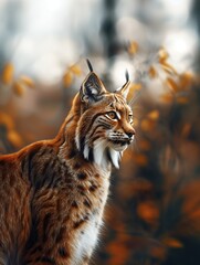 Naklejka premium Canada Lynx, Forest Predator in Natural Habitat