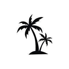 palm tree silhouette black and white