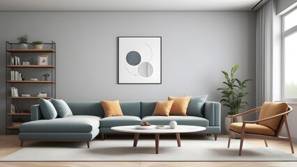 Fototapeta premium living room sofa photo,illustration.