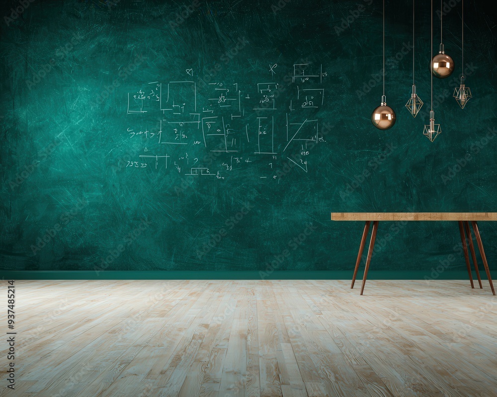 Poster blackboard with a focus on calculus including the fundamental theorem of calculus