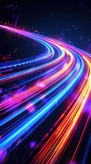 Fototapeta premium Bright, colorful light trails