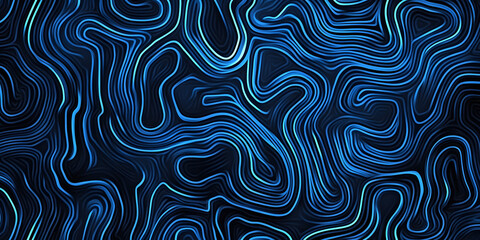 Abstract Blue and Black Maze-Like Vector Pattern
