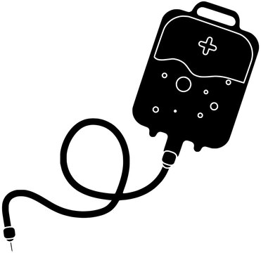 black iv bag medical treatment clip art preview