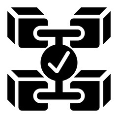 consensus, validation, confirmation, proof of stake, proof of work, blockchain solid or glyph icon