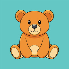 Vector brown teddy bear sitting