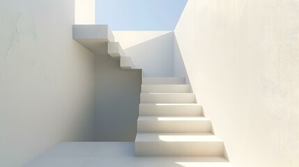 Minimalist White Staircase Architecture Design