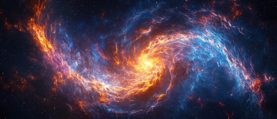 Obraz premium Vibrant Cosmic Swirl: A Celestial Masterpiece of Light and Energy