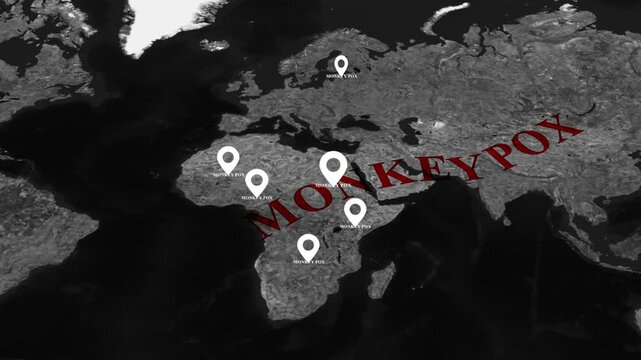 The spread of monkeypox around the world is visible on the map