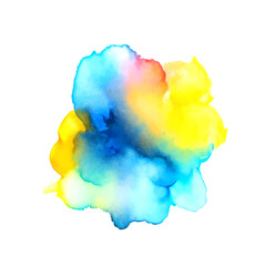 Water color ink splash design on white background