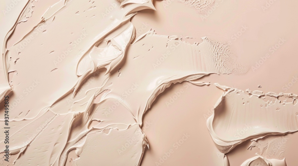 Poster delicate layers of creamy substance flow seamlessly, showcasing soft curves and textures that evoke 