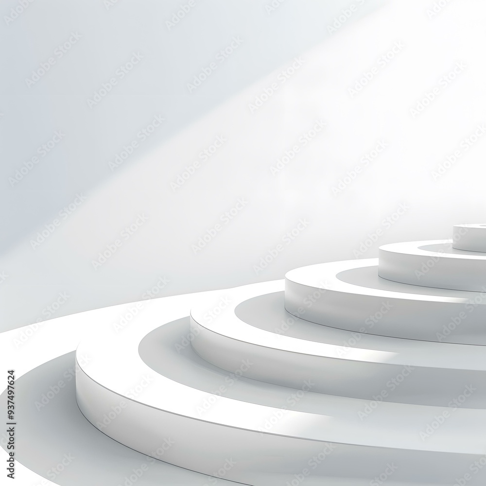 Poster abstract white circular platform product display stand