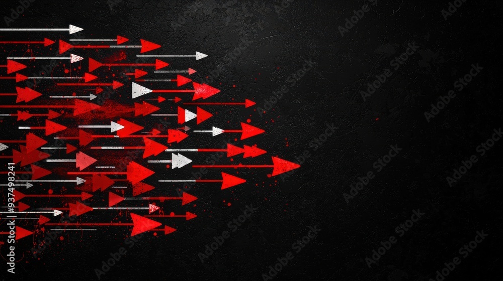 Poster grunge-style vector set featuring arrows and scribble lines with a hand-drawn look